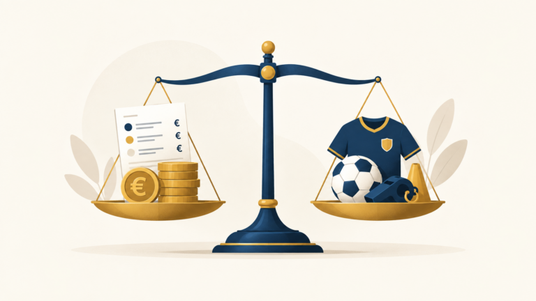 Illustration d’une balance entre le coût de la cotisation et les services proposés par un club sportif